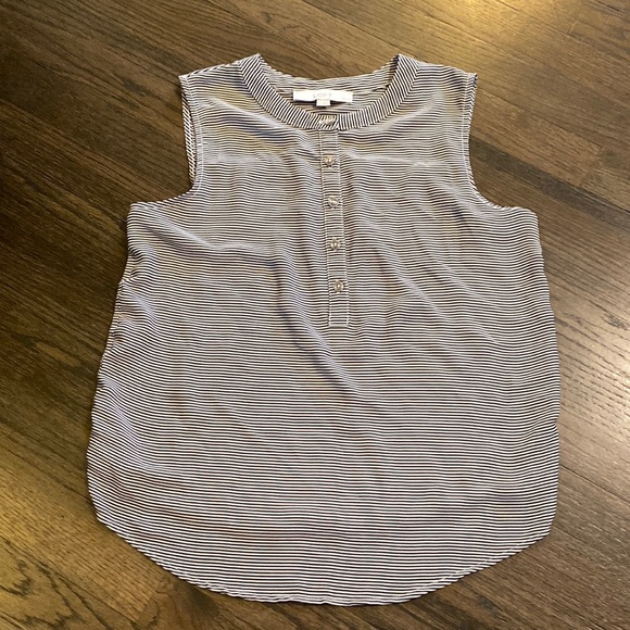 LOFT Tops - Loft Black and White Tank Top Small Petite SP Stripe Striped